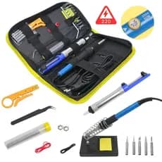 Kit Ferro Solda + Tubete Estanho Com Resina E Sugador Solda - 220V