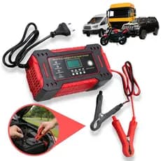 Carregador Inteligente 12V para Bateria Automotiva – Digital Automático com Reparação por Pulso