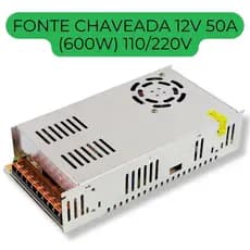 Fonte Chaveada Power Supply 12V 50A 600W S-600-12 – 110V/220V com Chave Seletora – LED, Som, CFTV, 3D