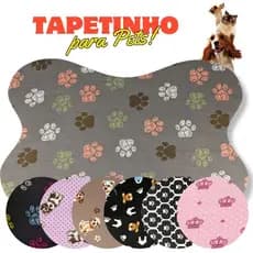 Tapete Pet Osso Cachorro e Gato Para Comedouro 60x40 Antiderrapante