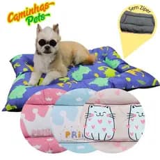 Cama Pet 50x70 Sem Zíper Lavável na Máquina Fibra Siliconada Conforto Para Cães e Gatos