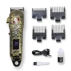 Máquina de Cortar Cabelo Kemei KM-2130 Profissional  LCD Recarregável USB 1500mAh