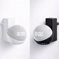 Suporte de Parede para Echo Dot 4ª e 5ª Geração, Fixação na Tomada, Organizador de Cabos Branco