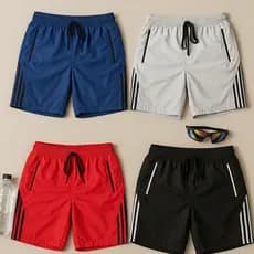Kit 4 Bermuda Masculina Tecido Tactel Super Confortável 3 Bolso Grande Short para Treino e Corrida