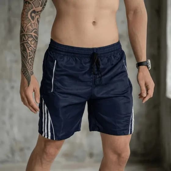 Short Bermuda Masculina Fitness Tactel Confortável com Zíper Cordão Ajustável Ideal Academia Corrida