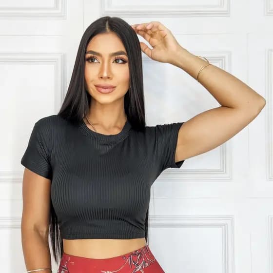 Blusa Cropped Feminina Canelado Promoção