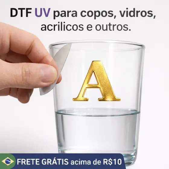 Letras avulsas ALFABETO DTF UV 4cm Alto Relevo(c/ Verniz)(VARIAS CORES) COPOS, GARRAFAS, PORCELANAS, VIDROS ,PLASTICO