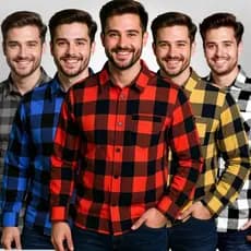 Camisa Xadrez Flanelada Masculina Manga Longa Blusa Masculino Quadriculada São João Festa Junina Country Rodeio