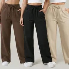 Calça Feminina Moletom Pantalona Flanelada Leve Macia Confortável Cintura Alta