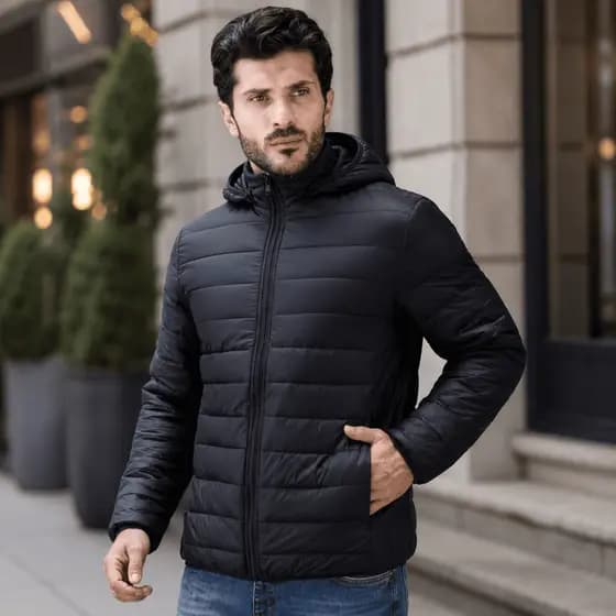 Jaqueta Puffer Masculina Bobojaco Bomber Blusa de Frio Inverno c/ Toca Removível