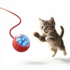 Bola Inteligente Automática e Giratória | Brinquedo Interativo USB | Cauda de Silicone | Gatos/Cães