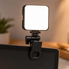 Luz Led Portátil De Preenchimento Rgb Camera Suporte Cel Notebook Estrutura Preto Luz Multicolorido