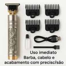 Máquina Dragão Profissional Para Cortar Cabelo e Barba – Aparador Sem Fio de Acabamento Portátil