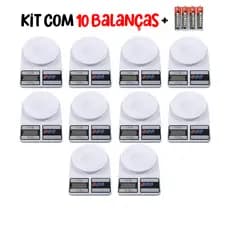 Kit 10 Balanças Digital Precisão Cozinha 1g A 10kg Com Pilha