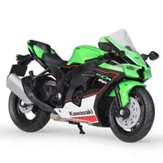 Miniatura Coleção Moto Kawasaki ZX10R Ninja 2021 1:18 Colecionável Esportiva Original Licenciada