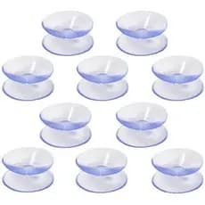 10pçs Copos De Dupla Face De Plástico Transparente Antiderrapante Com Ventosas Para Mesa De Vidro
