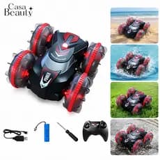Carrinho Controle Remoto Carro Brinquedo Acrobático Anfíbio CASA BEAUTY