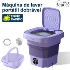 Mini Máquina de Lavar 40W Bivolt – Dobrável, Lavagem Eficiente de Meias e Roupinhas de Bebê CASA BEAUTY