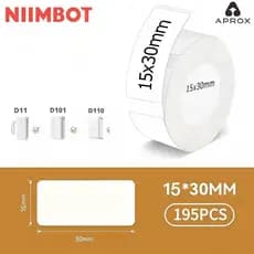 NIIMBOT Papel Etiqueta Para Niimbot D110 D101 D11 15x30mm 1 Rolo (195un)-APROX