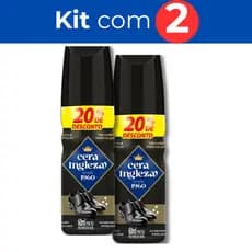 Kit 2 Cera Liquida Ingleza para Calçados Botinas Botas Sapatos Polidor e Graxa proteção Brilho Preto 60ml