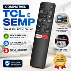 Controle Remoto Compatível Com Smart TV TCL ou SEMP 4K FHD