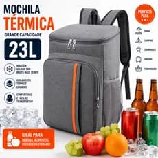Mochila Térmica 23L Bolsa Cooler Grande para Praia Camping Churrasco Bebidas Alimentos Cosumíveis Impermeável