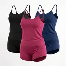 Kit 3 Pijamas Plus Size Feminino Liso Baby Doll e Short Doll. Super Fresquinho Moda Feminina