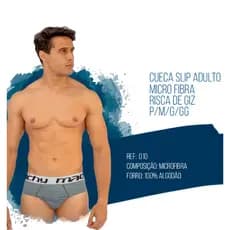 Kit 12 Cuecas Slip Básica Tradicional Microfibra Masculino Machy Adulto Atacado P/M/G/GG