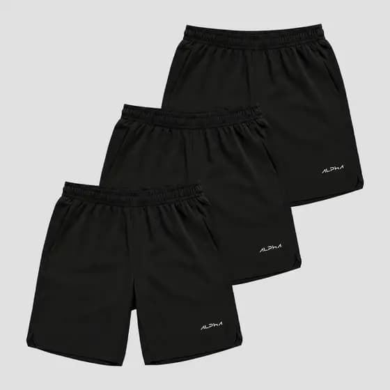 Kit 3 Bermudas Dry Basic Academia Esporte Alpha