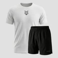 Kit Bermuda+Camiseta Lobo Dry Fitness Academia Alpha
