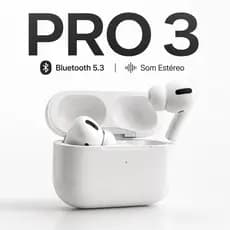 Par De Fones Sem Fio Tws Pro 3 Bluetooth 5.3 Com Case De Recarga Rapida Para Smartphone E Tablet