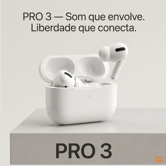 Par De Fones Sem Fio Tws Pro 3 Bluetooth 5.3 Com Case De Recarga Para Smartphone E Tablet