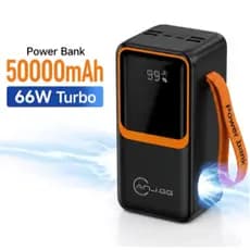 Power Bank 50000mAh 66W Carregador Portátil Turbo Display Digital 6 Saídas iPhone Android Notebook