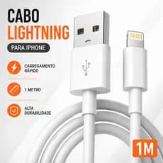 Kit Cabo de Carregador iPhone Lightning USB Rápido Envio Imediato - iPhone 11 12 13 14 XR 7 8 Plus 1m