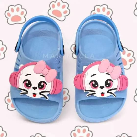 SANDALIA PAPETE INFANTIL MENINAS GATINHA FONE PANDA OCULOS  CONFORTAVEL DELICADA LEVE DIA DIA