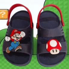 Sandália Papete Infantil Criança Mario Bross Confortável Versátil Leve
