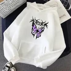 Blusa Moletom Canguru Rosa Negro Mariposa Tendência Moda 2024 Lançamento