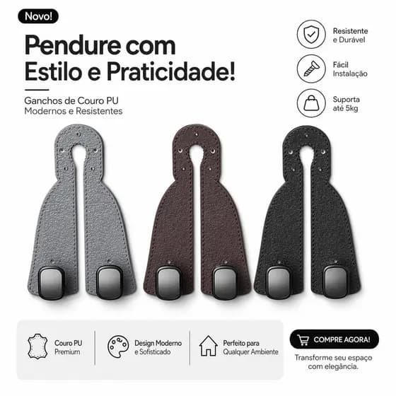Suporte Gancho de Carro em Couro Organizador para Bolsa Mochila Sacolas Alta Resistência