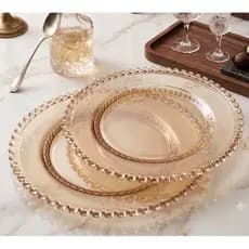 02 Prato Raso Diamond 27cm Sofisticado Âmbar