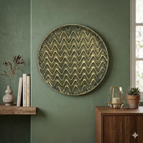 Bandeja Decorativa Parede Metal Grande 59cm Rustica