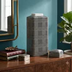 Vaso Potiche Decorativo Porcelana Com Tampa 36cm Enfeite Sala