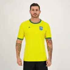 Camisa Placar Brasil Brasão Amarela