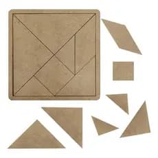 Tangram 10cm X 10cm Mdf Quebra Cabeça Infantil