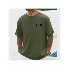Camiseta Masculina Jesus Coração Gospel Deus Algodão Unissex Premium