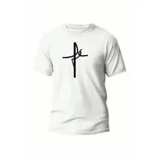 Camiseta Camisa Basica Fé Estampada Casual Algodão Malha 30.1
