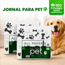 Kit Jornal Papel Pet Cães Biodegradável Não Mancha Folhas Grandes 64 × 58