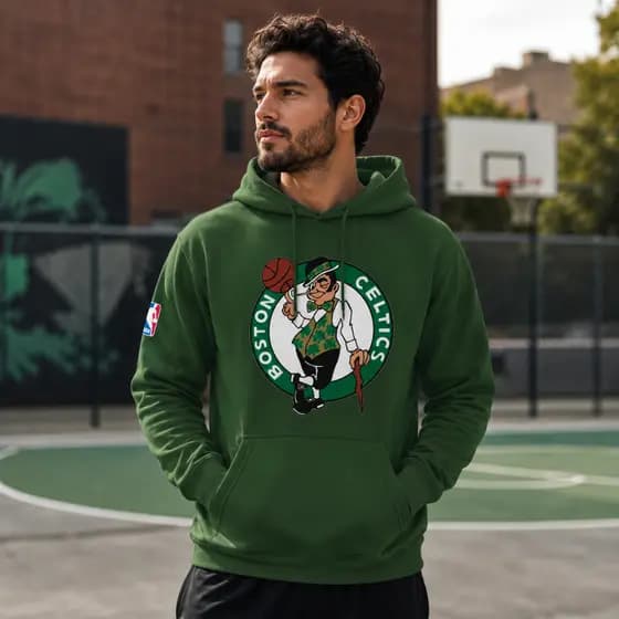 Moletom Basquete Celtics Blusa de Frio com Capuz Estampada Algodão Várias Cores Oferta Inverno