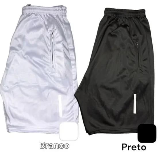 Kit 2 Shorts Bermuda Dry Fit Esportiva Treino Com Ziper no Bolso NOVO