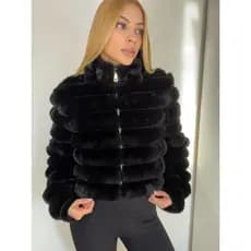 Jaqueta Puffer Feminina Teddy Peluciada Casaco Inverno Forrada Bobojaco Quentinha Luxo