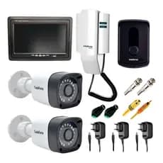 Kit Porteiro Intelbras IPR8010 com 02 Câmeras Infravermelho e Tela Monitor 7" LCD Colorido